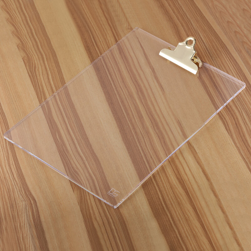 Clear Gold Gestemde Dikker Acryl Klembord A4 Papier Hardboard Kantoor Accessoires