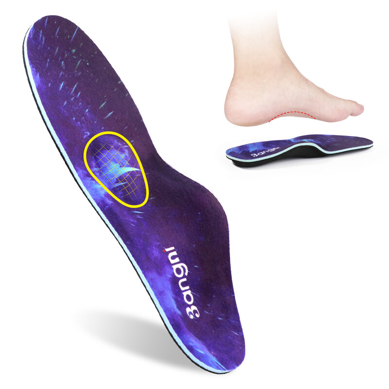 BANGNI Orthopedic Insoles สำหรับรุนแรงปานกลาง Flat Feet Orthotic Arch Support ส้นเท้า Plantar Fasciitis รองเท้า Pad ผู้ชายผู้หญิง