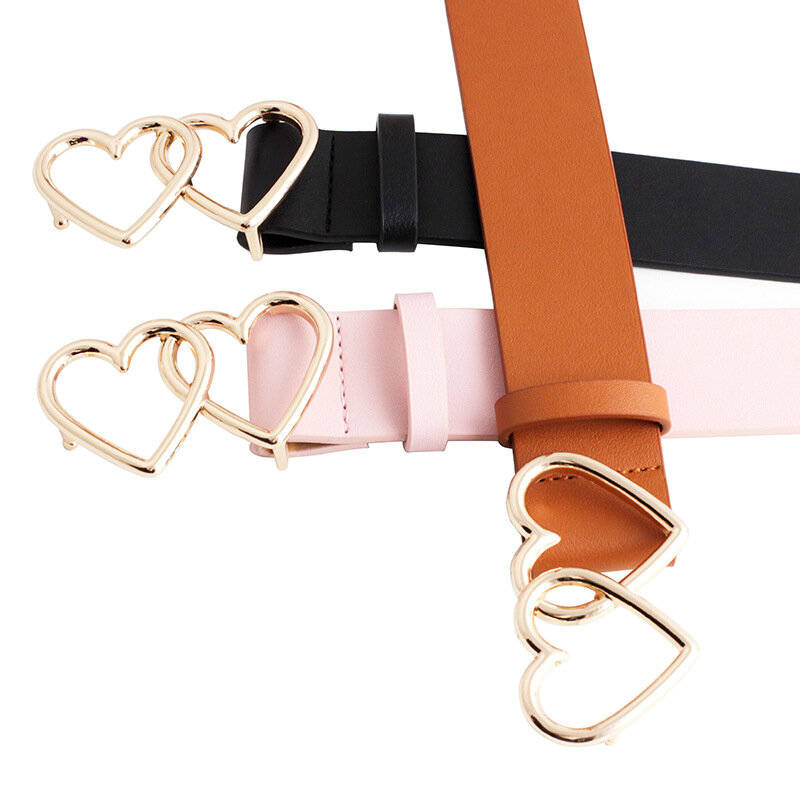 JIFANPAUL high quality women belts luxury brand cute Heart-shaped thin belt New with adjustable punk fashion belts buckle