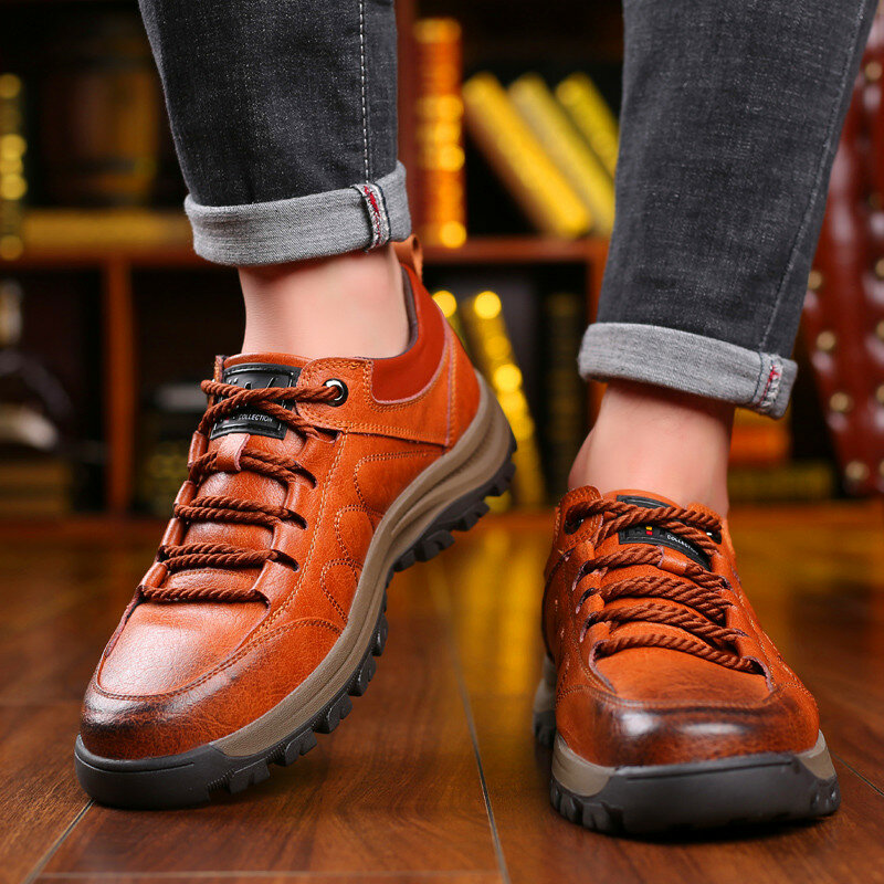2020 de alta qualidade sapatos para caminhada ao ar livre sapatos casuais sapatos de couro sapatos casuais masculinos tamanho grande confortável sapatos masculinos formadores