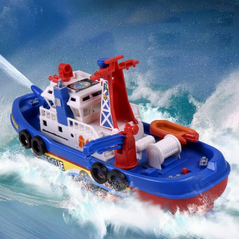 RCtown elektryczny statek Fire Boat rozwijaj dzieci myślenie kreatywność woda Spray muzyczny światło dzieci zabawki edukacyjne prezent