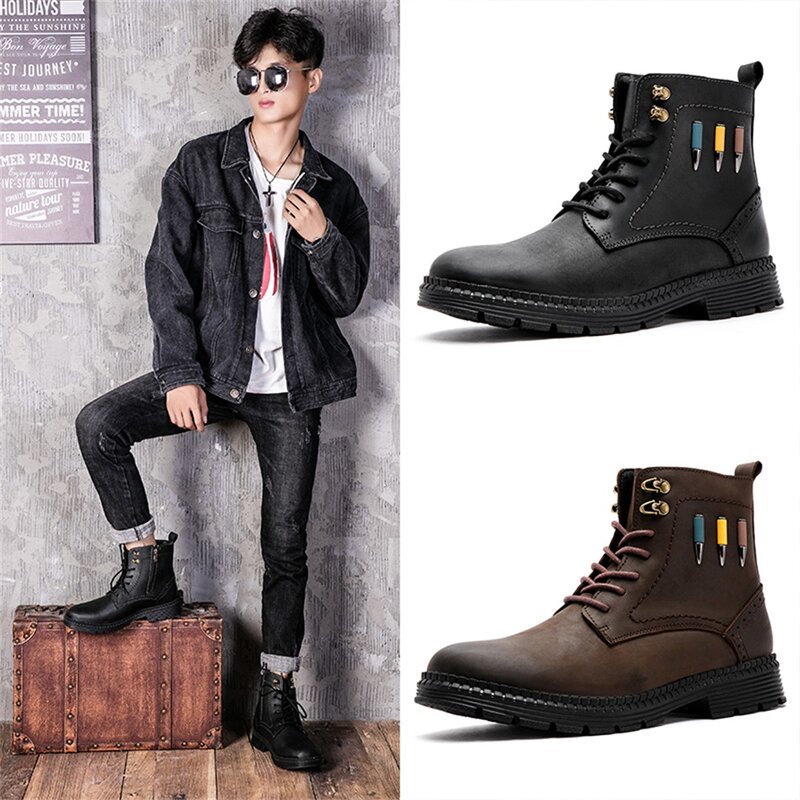 New men's first layer cowhide Martin boots, high-end tooling boots, outdoor high-top leather boots, hiking boots, military boots