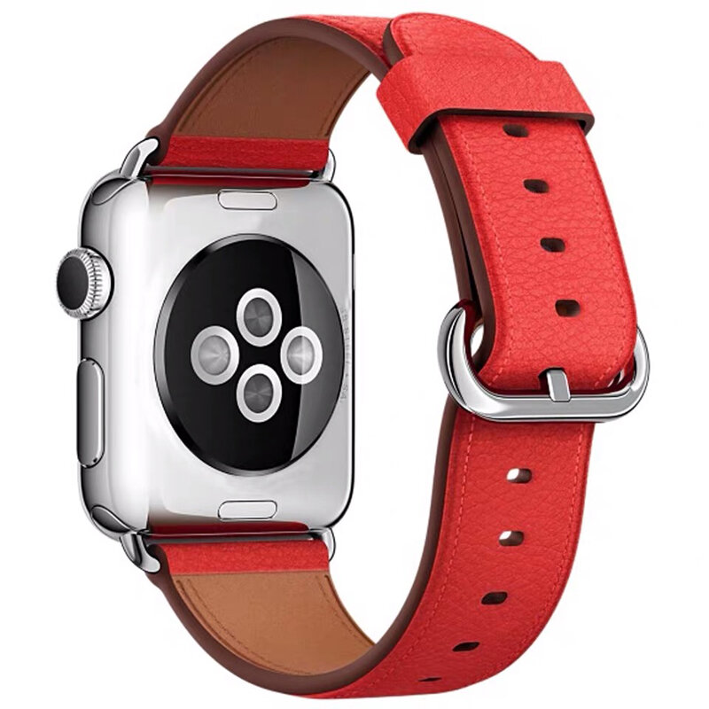 Correa de cuero para Apple watch, banda de reloj de 44mm y 42mm, pulsera deportiva de 38mm y 40mm para apple watch 5/4/3/2/1