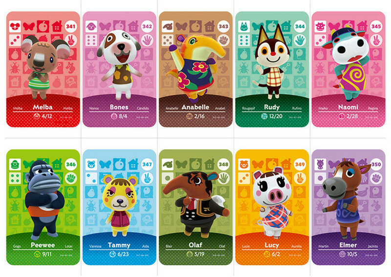 Tarjetas de juego para aldeanos de Apple, modelo Animal croxxxxing, Pietro, Lolly, Fang, NFC, NFC, Switch, WiiU, 3DS, 331-360