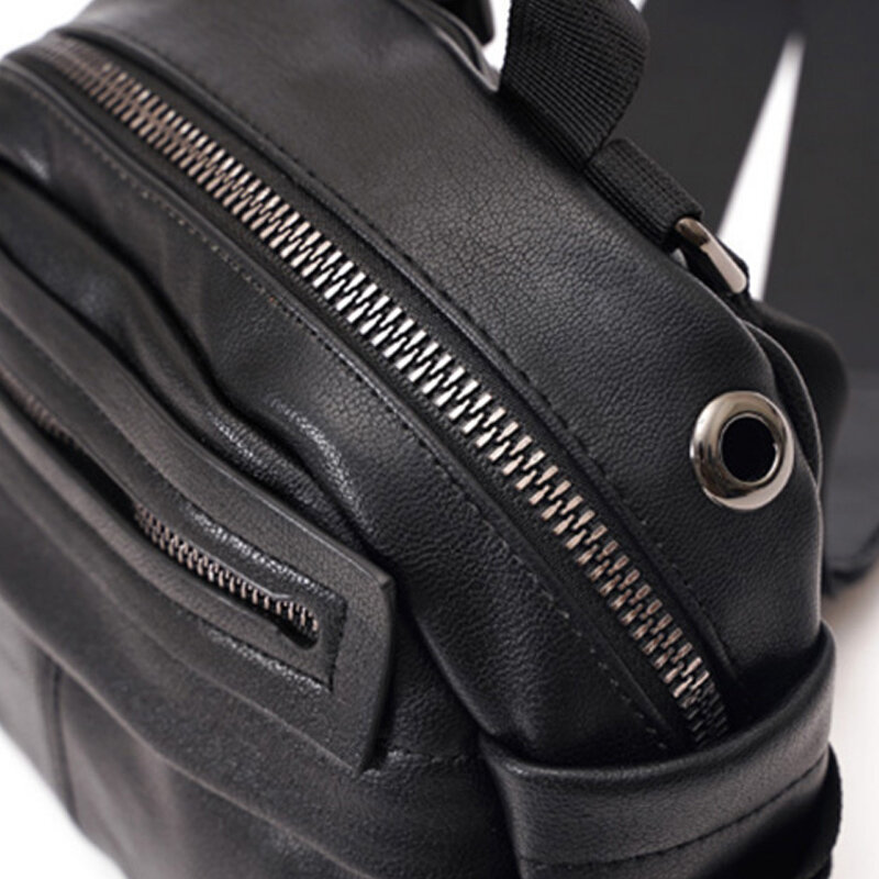 Bolso cruzado de cuero negro para hombre, bandolera pequeña de diseñador, informal, multifuncional, para hombro, XA208C