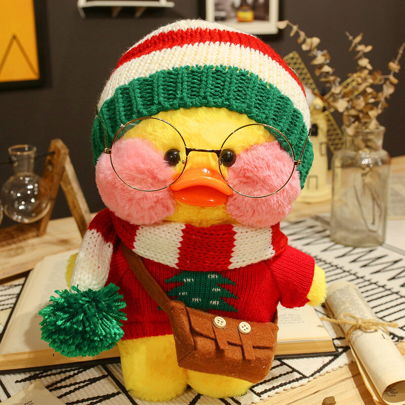 Lalafanfan-peluche de pato amarillo para niña y niño, muñeco de felpa suave, regalo de cumpleaños y Navidad, 2022, 30cm