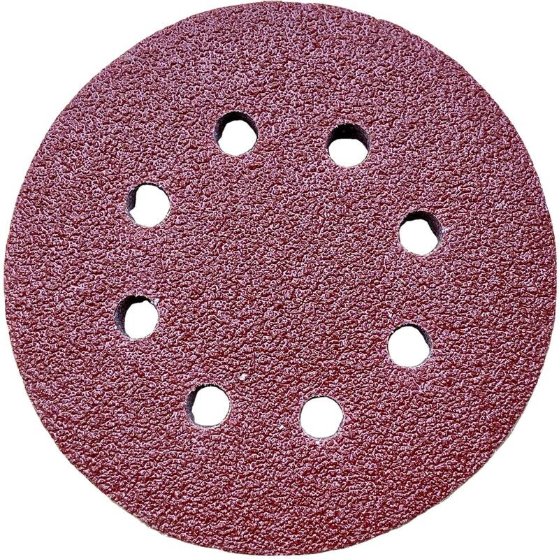 50PCS 7" 180mm 8 Holes Flocking Sandpaper Sheet Self-adhesive Round Sandpaper Sheet Wall Machine Putty Powder Sanding Sandpaper