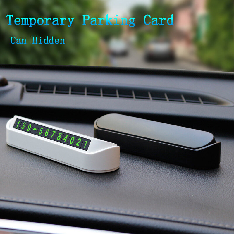 Numero di telefono auto carta parcheggio temporaneo targa numero di telefono parcheggio arresto accessori auto 13x2.5cm