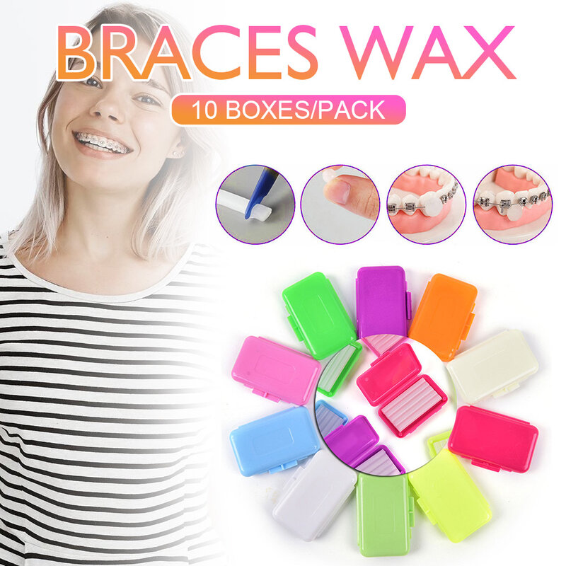 10 Pack Dental Orthodontic Wax Relieve Irritation and Pain Braces Wax for Braces and Oral Appliances Random Scent