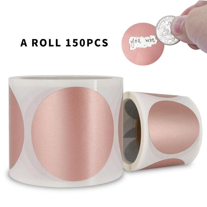 150 PCS 1.5inch Round Rose gold Scratch Off Stickers for DIY Game Party Activity Sticker Clear Stickers Stationery Sticker