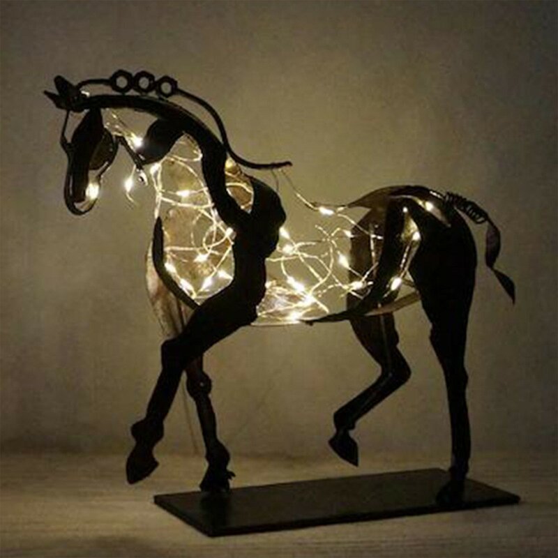 Home Decor Metal Three-dimensional Openwork Adonis-horse Sculpture Horse Sculpture-adonis Desktop Decorative Ornaments