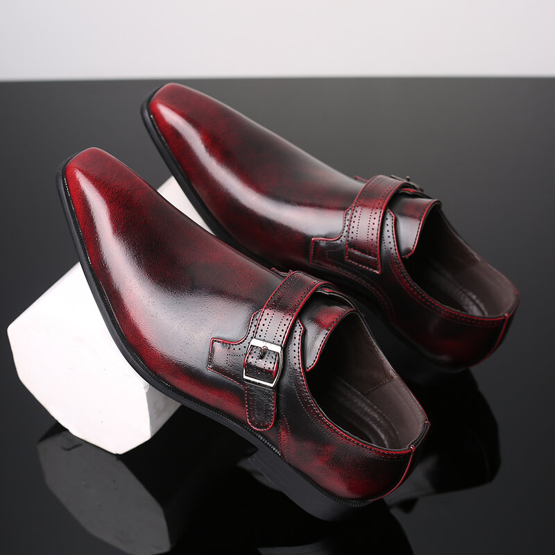 عالية الجودة حجم كبير عارضة وأشار أحذية الرجال الأزياء الأعمال الرجال عارضة أحذية حار بيع تنفس الأحمر عارضة الرجال أحذية أسود