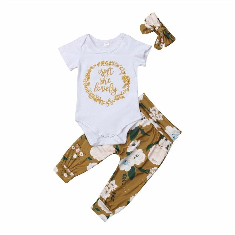 Комплект одежды из 3 предметов для новорожденных и маленьких девочек, комбинезон, боди + штаны, леггинсы