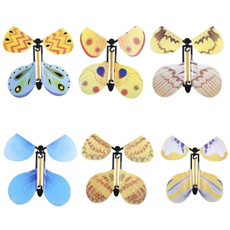 Flying Butterfly Wind Up Swallow Tail Butterfly Magic Funny Toy Little Magic Tricks Funny Surprise Joke Toys (Color Ramdon)