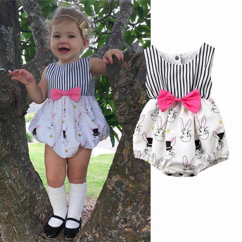 Pudcoco Girl ubrania bawełniane śliczne noworodka dziewczynka niemowlę Bunny królik Romper kombinezon stroje ubrania