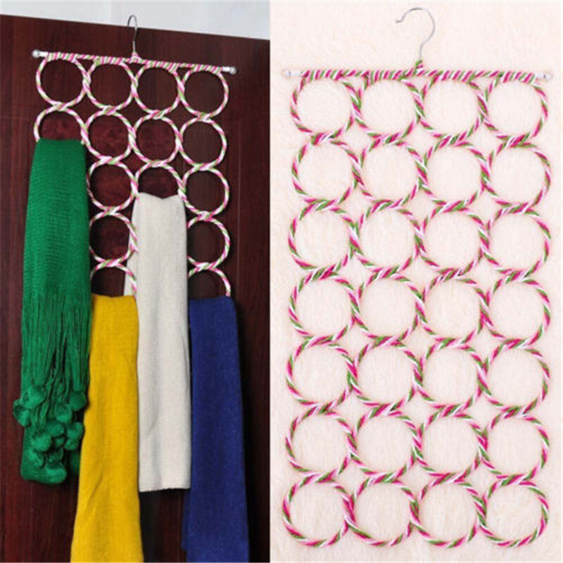 9/12/16/28 Holes Scarf Hanger Multi Scarves Display Hang Ties Belt Organize Circle Storage Holder Clothes hanger