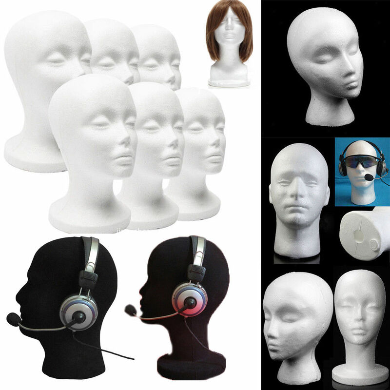 1pc cabeça de espuma prático manequim cabeça manequim modelo cabeça fêmea chapéu peruca óculos conveniente prop exibição