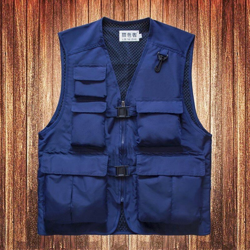 Outdoor Mesh Quick Dry Multi-pocket Tooling Vest Men Women's Summer Breathable Thin Fishing Photography Cargo Sports Waistcoat
