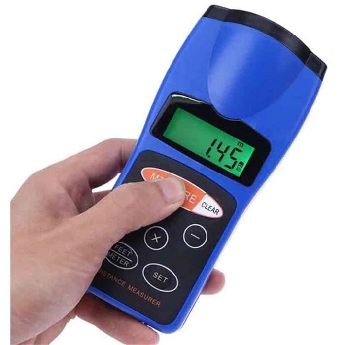 Medidor de distancia láser infrarrojo ultrasónico LCD portátil medidor láser Digital regla Dropship 0,91-30m