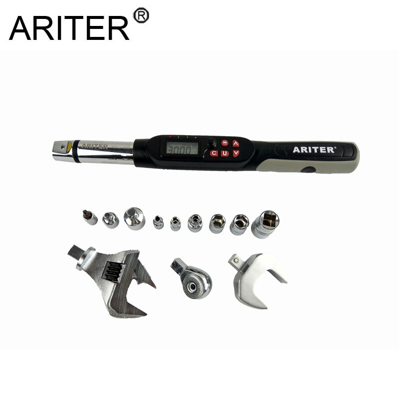 أريتر 2% دقة 1-340N.m قابل للتعديل المهنية الإلكترونية الرقمية مفتاح العزم لإصلاح وصيانة الأدوات اليدوية