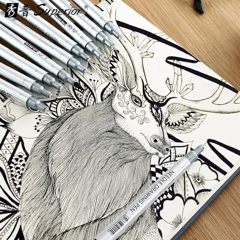 CHENYU 10/قطعة قلم إبرة مقاوم للماء الكرتون تصميم رسم لرسم بيجاما 