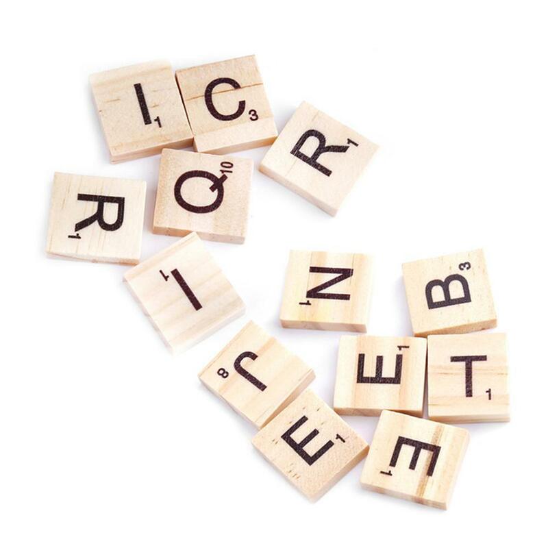 木製アルファベットスクラブルのゲーム-手紙ブロックためスペル木製スクラブルのゲーム木製スクラブル手紙文字のブロック