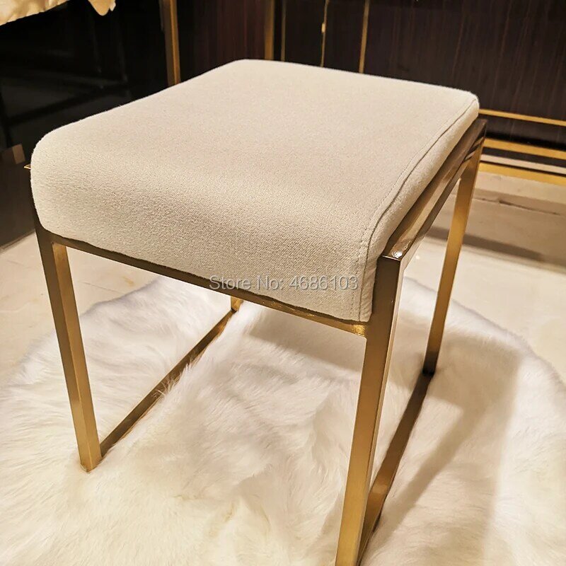 Silla cuadrada de metal dorado para el hogar, muebles nórdicos de lujo, muebles modernos, 2019