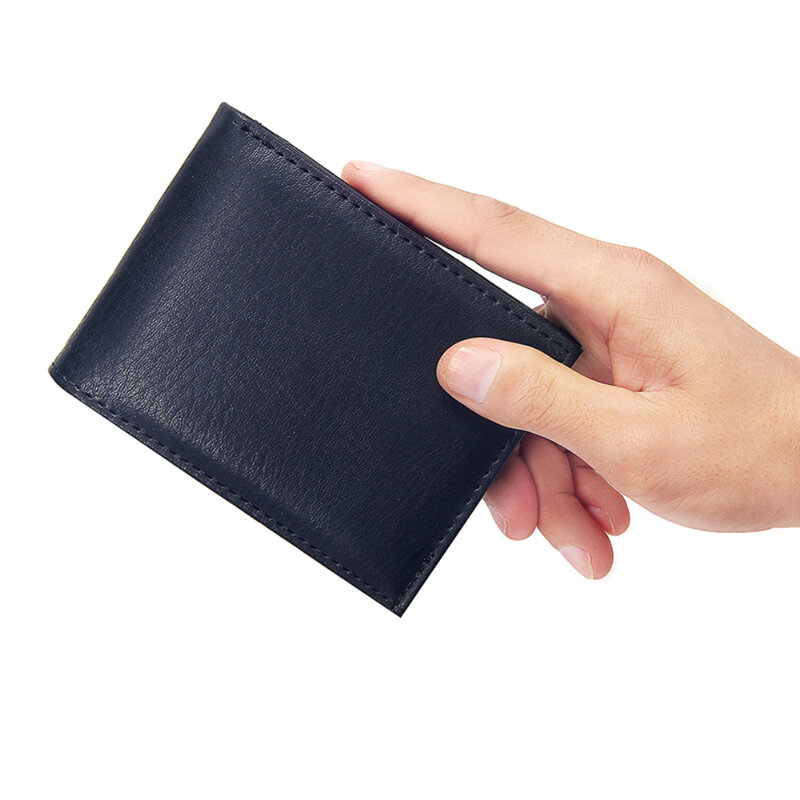 Portefeuille de luxe pour hommes en cuir solide portefeuilles Slim hommes en cuir Pu à deux volets porte-cartes de crédit court porte-monnaie porte-monnaie d'affaires homme