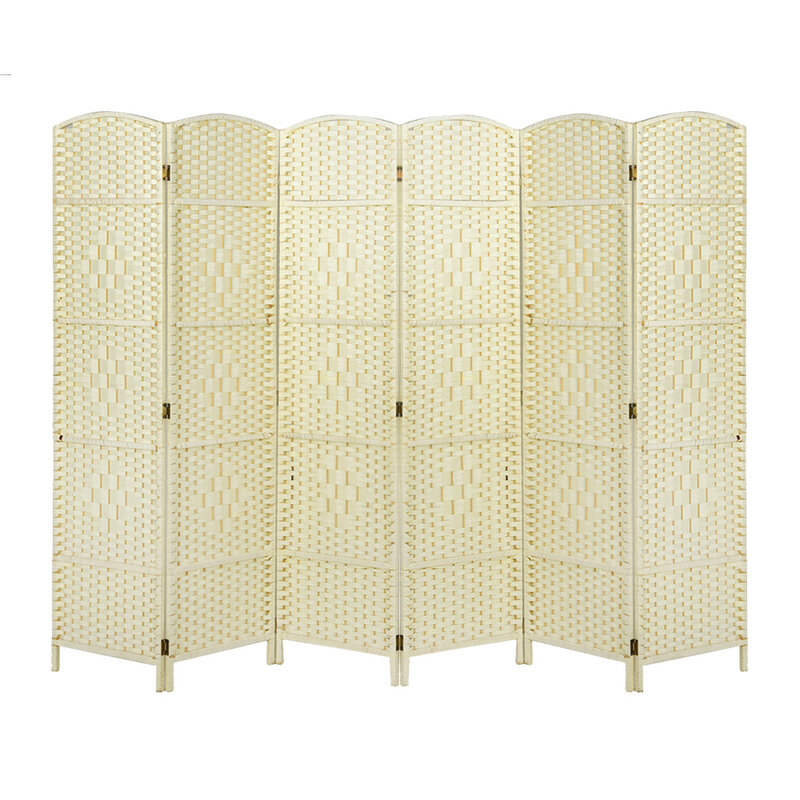 Panana Brief Screen Chinese Style Vintage 6 Panel Partition Walls Wicker Folding Console Livingroom Divider