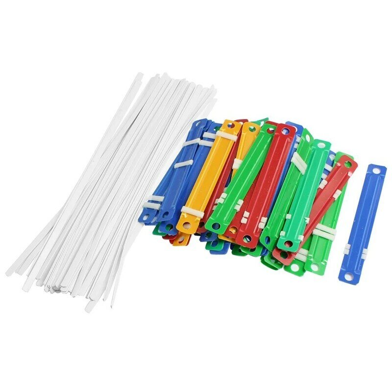 50 Stuks Office School Kleurrijke Plastic Binding Tweedelige Document Papier Bevestigingsmiddelen