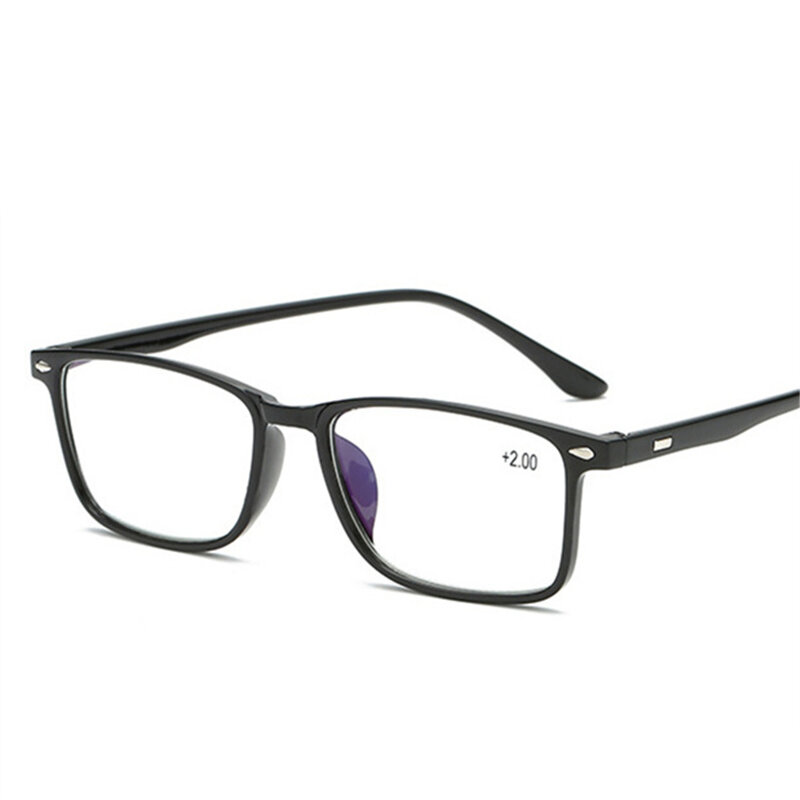 Blue Film Reading Glasses Men Women TR90 Glasses 1.5 Presbyopia Rectangular Eyeglasses Light Presbyopic Retro Glasses +2.0 2.5