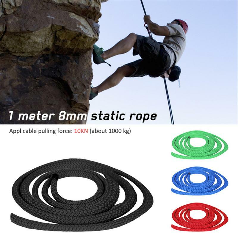 Cuerda de rescate de 8mm para exteriores, cuerda de baja elasticidad para escalada, caída de velocidad, 1m de longitud