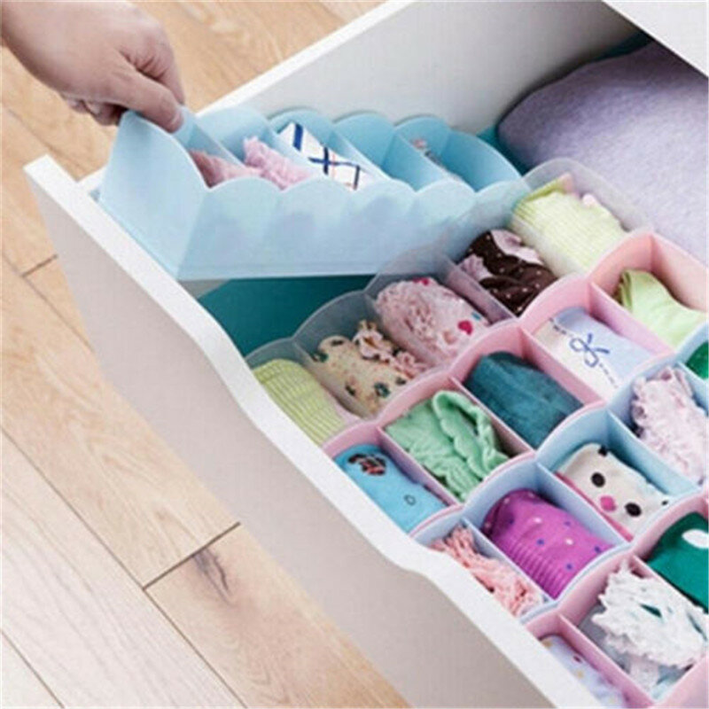 5 Grids Storage Boxes organizer For Tie Sock Shorts Bra Underwear Divider Drawer Closet Organizer Ropa Interior Organizador box