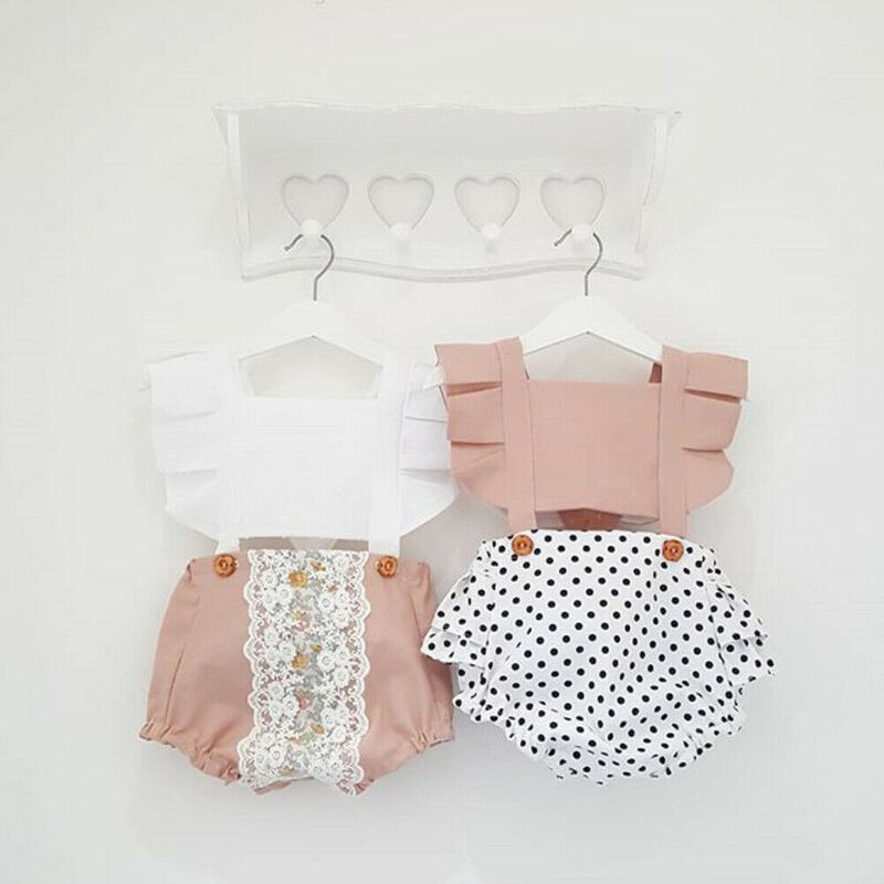 Neugeborenen Baby Mädchen Backless Romper Overall Body Outfits Kleidung Sommer