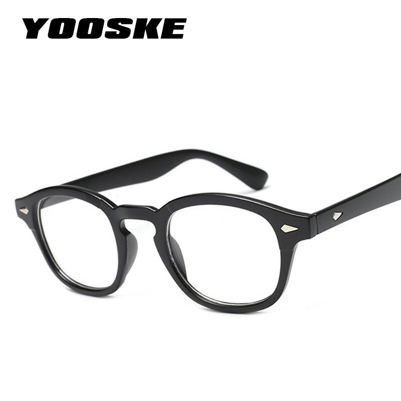 YOOSKE Vintage กรอบแว่นตาผู้ชาย Johnny Depp สไตล์ Designer แว่นตาผู้หญิง Classic Clear เลนส์แว่นตากรอบแว่นตา