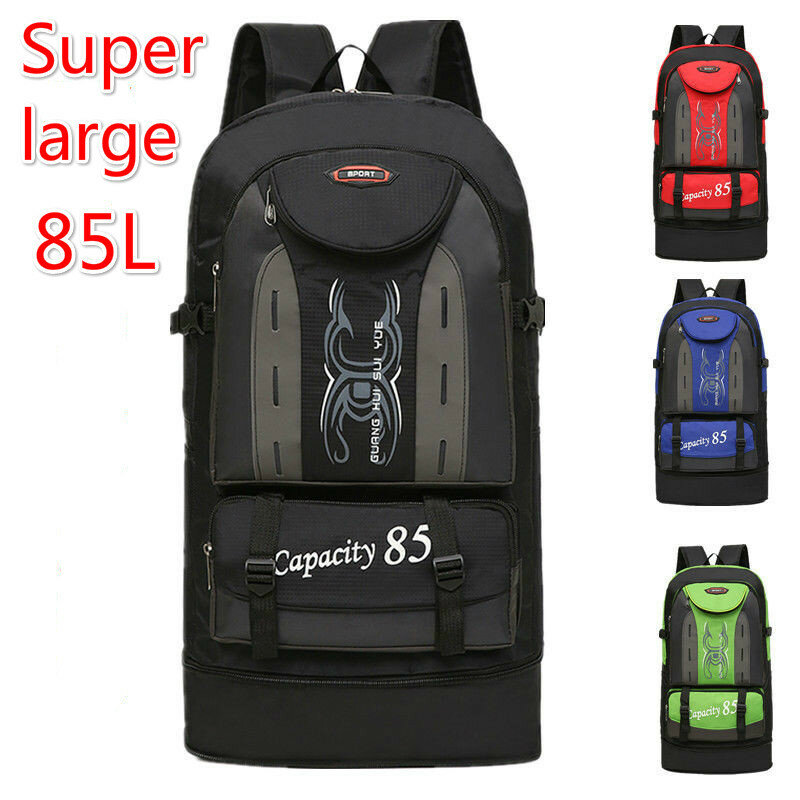 Grand sac à dos d'alpinisme 80 L, capacité de 85, grand sac de voyage, sac à bandoulière étanche pour week-end