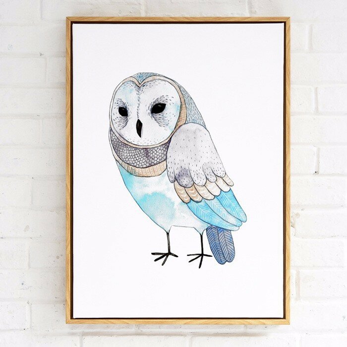 Nordic Owl Cartoon Canvas Painting Dropshipping Wall Pictures for Living Room Posters and Prints Kids Kindergarten Bedroom Study