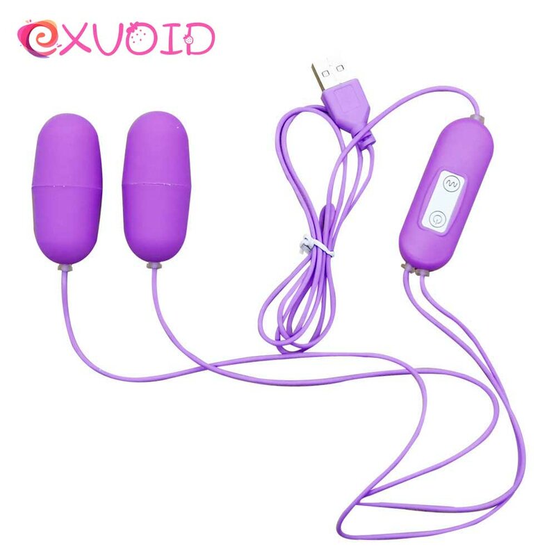 EXVOID Dual huevo tetina vibradora G-Spot masajeador estimulador de clítoris USB vibrador, Juguetes sexuales para mujeres de productos para adultos Orgasmo