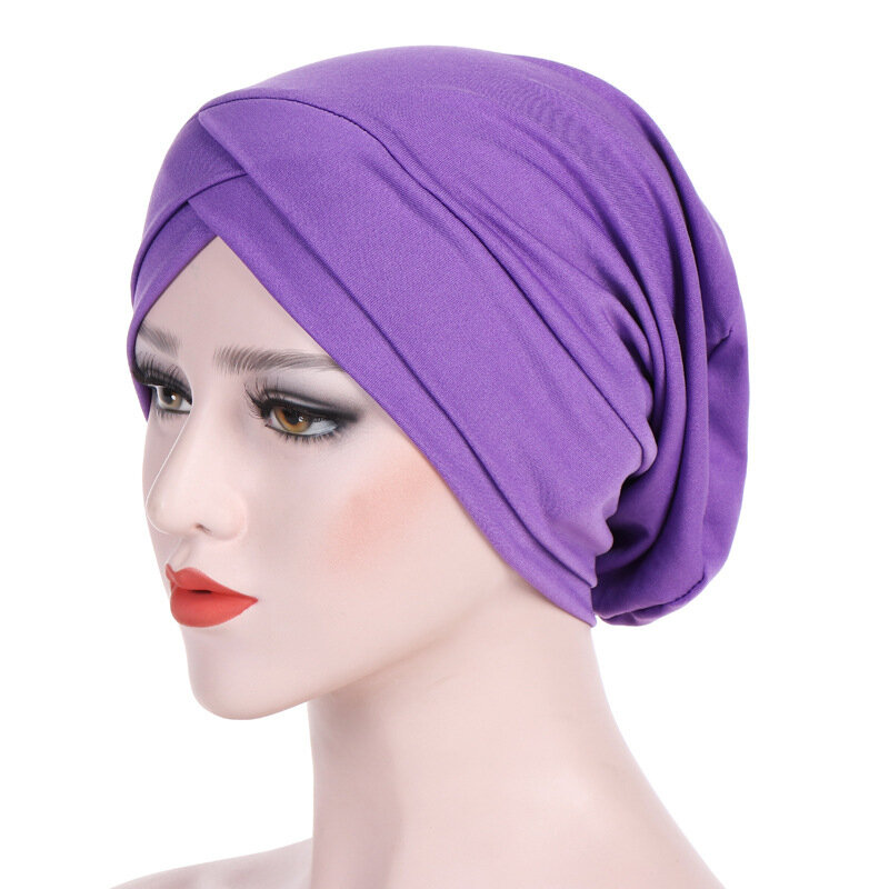 Muslim Cross Scarf  Inner Hijab Cap Islamic Head Wear Hat Headband Turban Head Scarf Headwrap Women Muslim Hijab