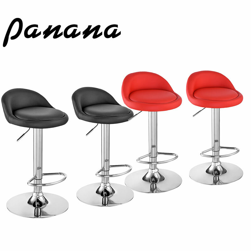 Panana 2 stücke Bar Sitz Pub PU Leder Swivel Küche Stühle Verstellbarer Stuhl Speisesaal Zähler Schwarz/Rot Schnelles Verschiffen