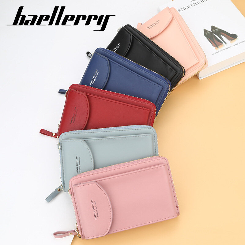 Baellerry 2021女性財布ブランド携帯電話財布ビッグカードホルダー財布ハンドバッグ財布クラッチメッセンジャーショルダーストラップバッグ