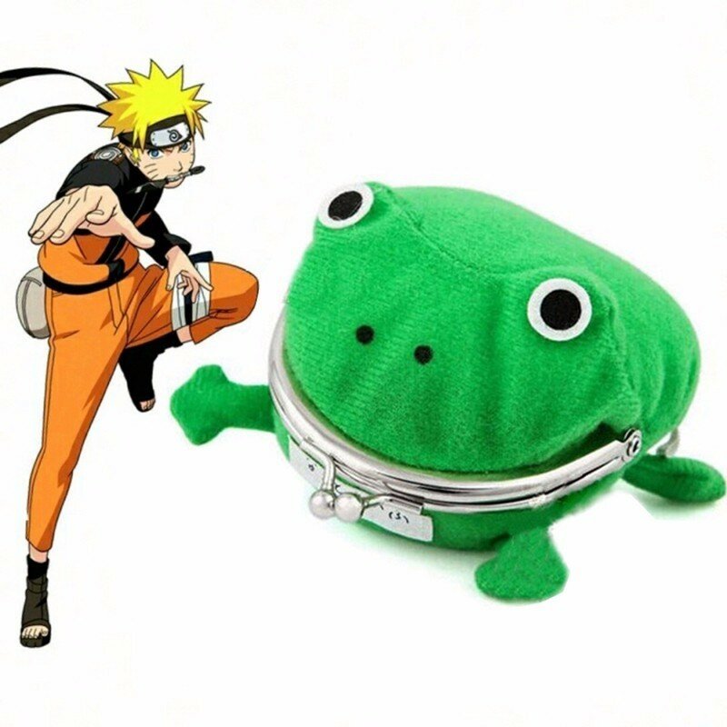 2019 Cartoon Fashion Animal Frog Wallet Naruto Kakashi Akatsuki Madara Cosplay Accessories Flannel Cute Coin Purse Prop