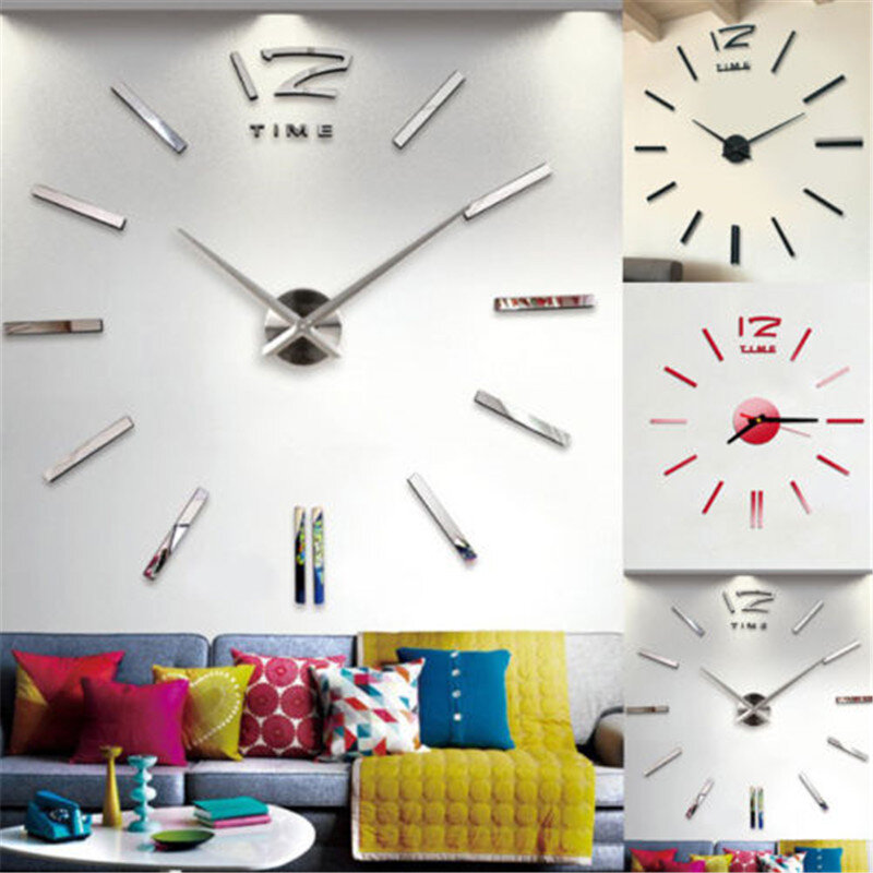 3D bricolage horloge murale numérique acrylique miroir Sticker mural horloge horloges murales décor à la maison pour salon Quartz aiguille montre