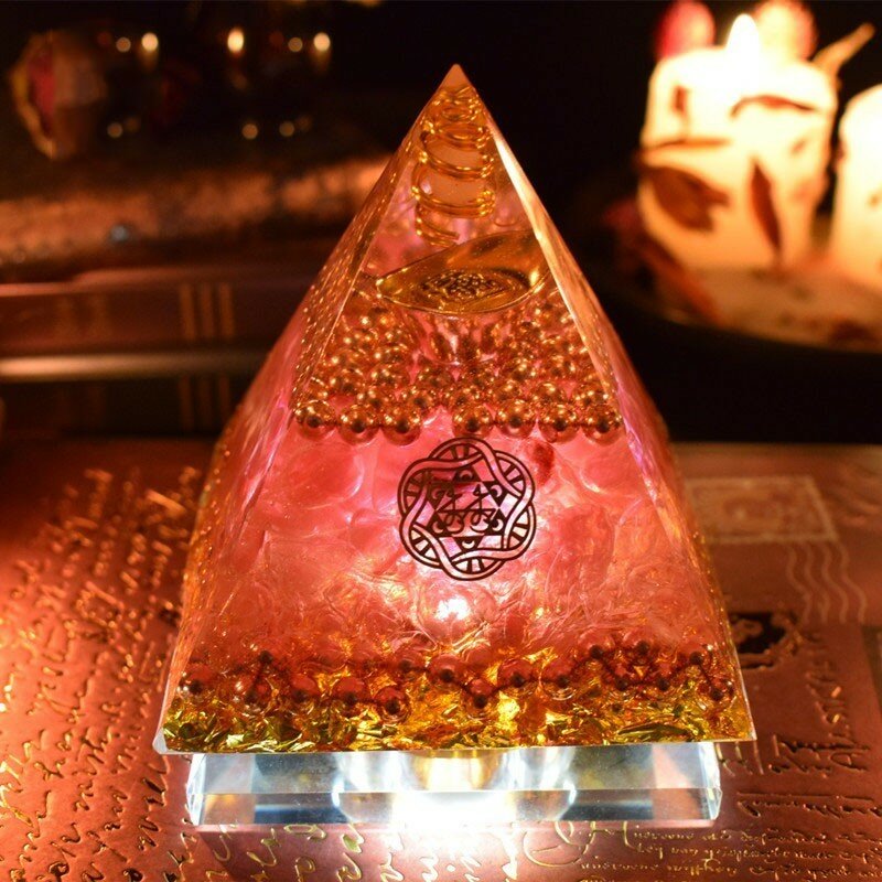 Aura Reiki Orgonite Piramide Aochen Energie Toren Piramide Kristal Decoratie Liefde Verzamelen Thuis Hars Decoratieve Craft Sieraden