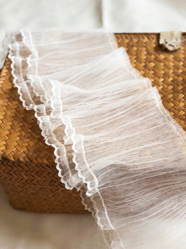 Soft Double Toothpick Crimped Tulle Lace DIY Ladies Children's Clothes Puff Skirt Sexy Lingerie Panties Bra Fast Sewing Material