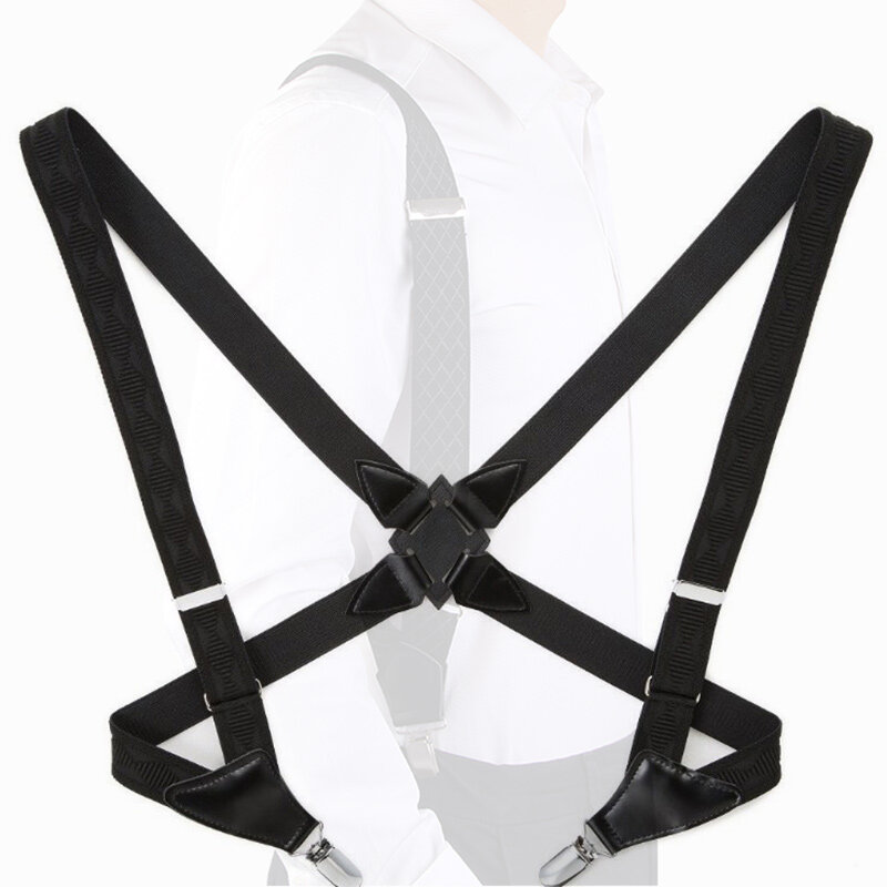 Retro 2 Clip Elastic Suspenders For Pants Groom Holster Strap Clip Side Clip Men Women Harness Brace Suspender Adult