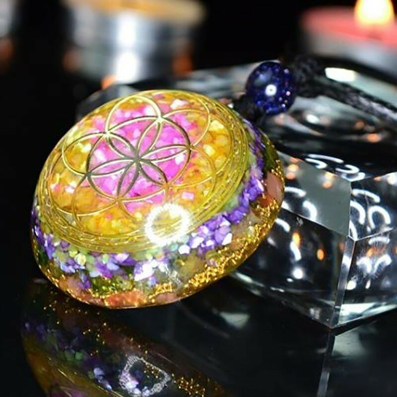 Orgonit energia wisiorek naturalny kryształ naszyjnik egzorcyse złe duchy zmień szczęście eliminuje negatywną energię biżuteria