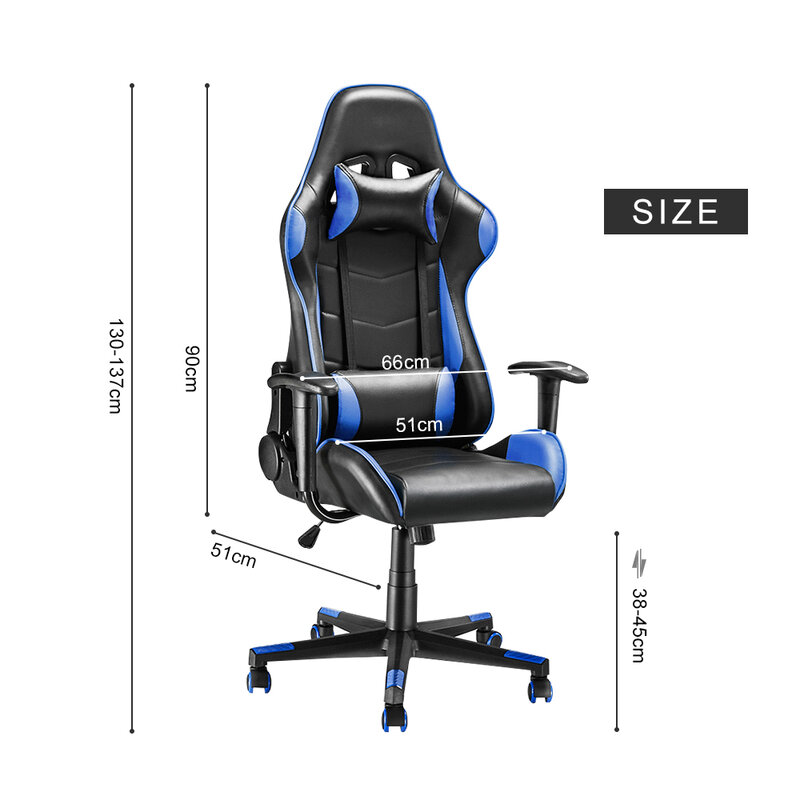 Panana regulowane krzesło biurowe ergonomiczne wysokie oparcie Faux Leather Racing sypialnia gra komputerowa krzesła rozkładane siedzenia