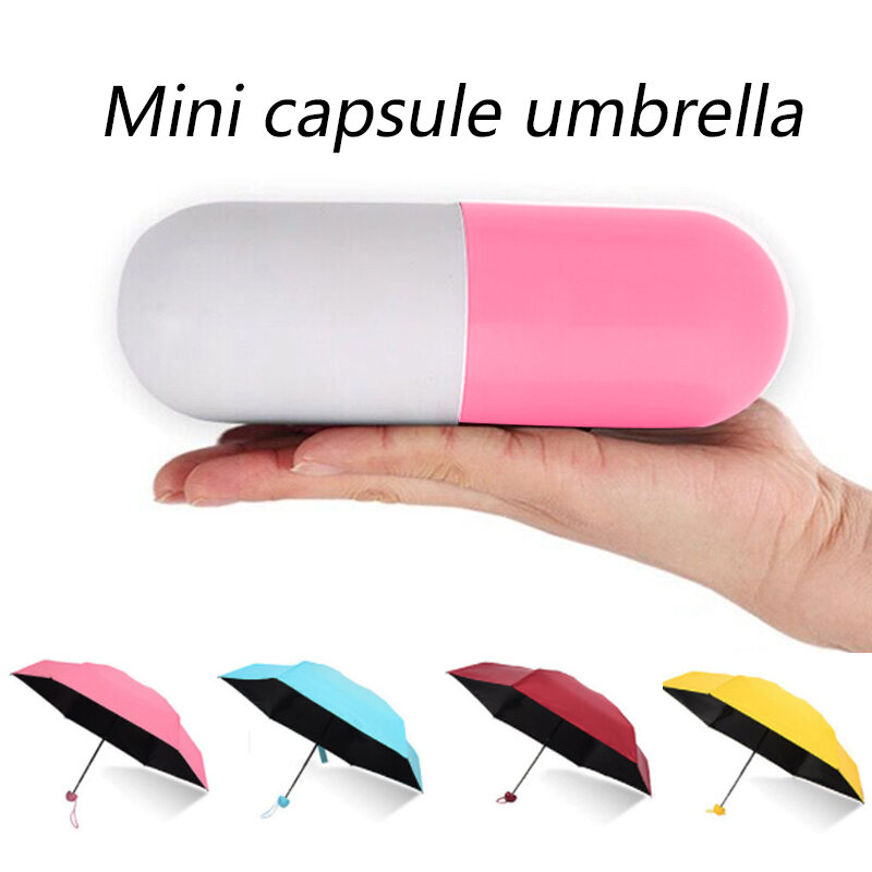 Капсульный Мини зонтик, Карманный Зонт от дождя, анти-УФ-защита, ветрозащитные складные зонты для женщин и детей