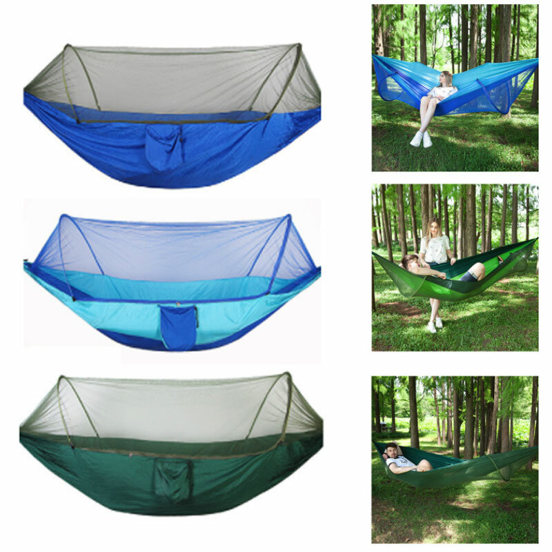 Outdoor Mosquito Net Parachute Hammock Camping Hanging Sleeping Bed Portable High Strength Sleeping Swing 290x140cm